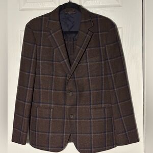 Men's Bonobos Angelico Standard Fit Brown Plaid Blazer - Made in Italy